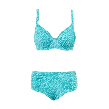 Image of Seaspray Grace Midi Bikini Brief - Aqua/Silver
