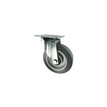 Image of Swivel Plate 200MM Grey Rubber Tyre - Atlas Workholders