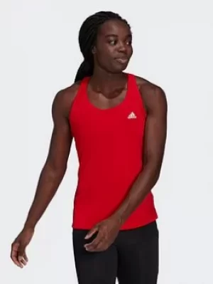 Image of adidas Primeblue Designed 2 Move 3-stripes Sport Tank Top, Red/Black, Size L, Women