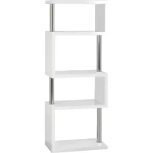 Image of Seconique Charisma 5 Shelf Bookcase unit in White Gloss