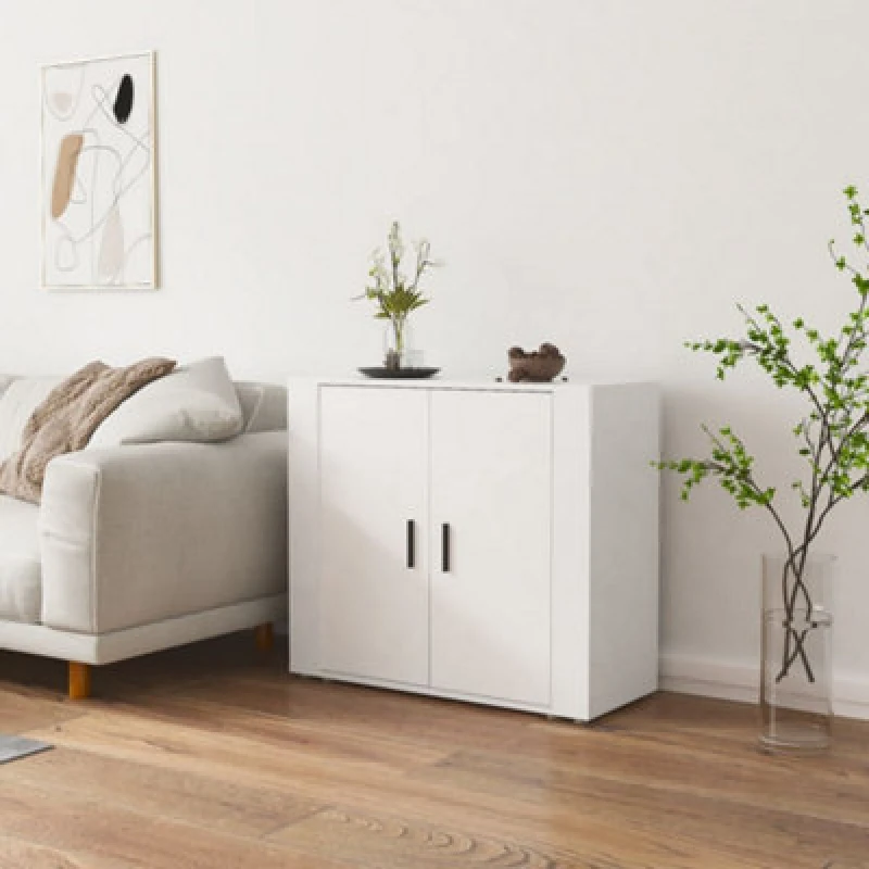 Image of Vidaxl Sideboard White 80X33X70 Cm Engineered Wood, White 816560