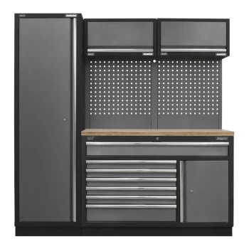 Image of Superline Pro 1.96m Storage System - Pressed Wood Worktop