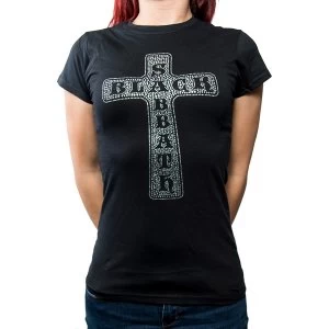 Image of Black Sabbath - Cross Womens Medium T-Shirt - Black