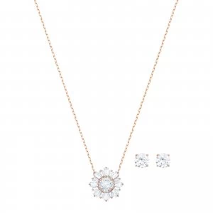 Image of Swarovski Sunshine Set |Rose Gold Tone Necklace White Jewellery