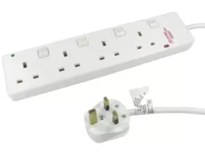Image of Cables Direct RB-02-4GANGSWD surge protector White 4 AC outlet(s) 2 m