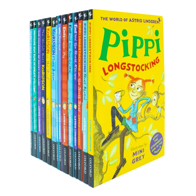 Image of Astrid Lindgren Collection 14 Book Set The Children Of Noisy Village Pippi Longstocking Emil And The Sneaky Rat Astrid Lindgren Books