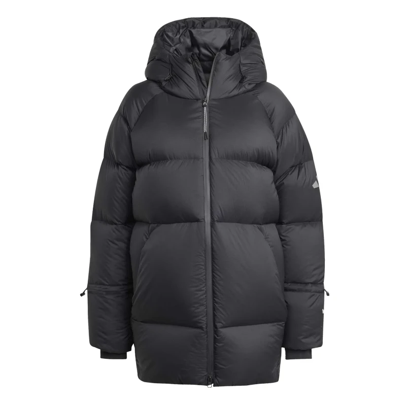 Image of Adidas Womens zip-up hooded jacket adidas Myshelter Climawarm Down Noir Female M