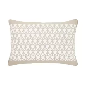 Image of Bedeck of Belfast Faiza Embroidered Cotton Cushion - Charcoal