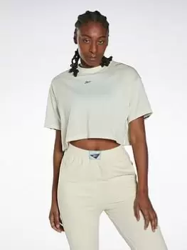 Image of Reebok Les Mills Crop T-Shirt - White, Size S, Women