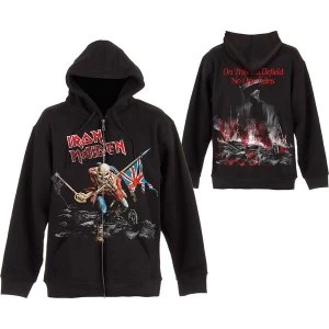 Image of Iron Maiden - Scuffed Trooper Unisex Medium Zipped Hoodie - Black