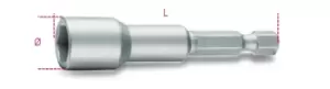 Image of Beta Tools 862 F 1/4" Hex Drive Magnetic Hexagon Bit Socket 6mm 008620406