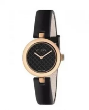 Image of Gucci Diamantissima Black Diamante Dial Womens Watch YA141501 YA141501