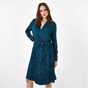 Image of Biba BIBA Lace Trim Robe - Green