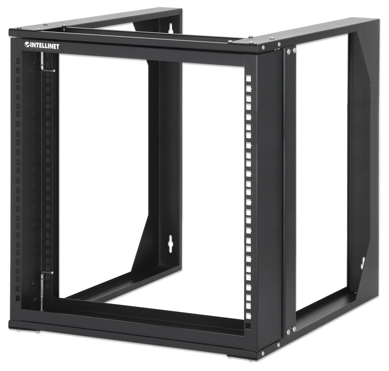 Image of Intellinet 19" Wall Mount Open Frame Network Rack. 9U. Front-hing