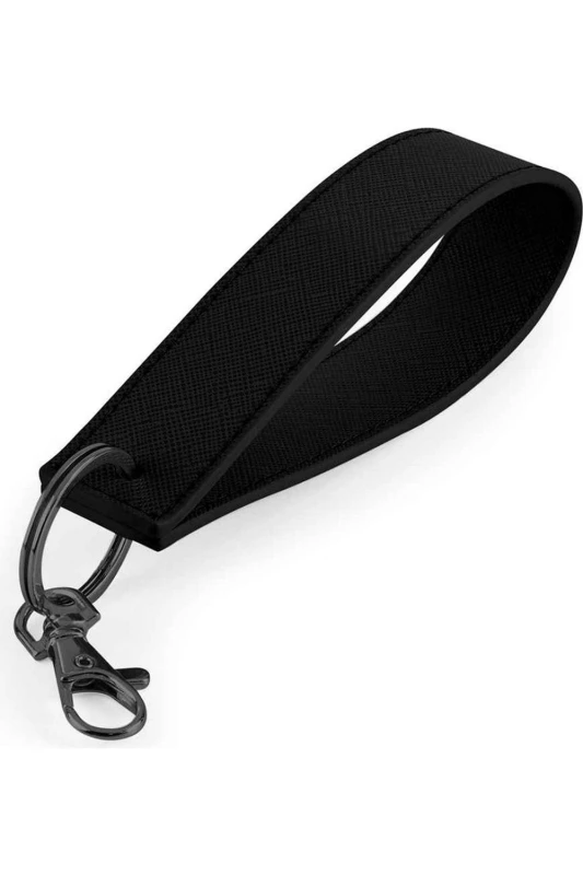 Image of Bagbase Boutique Wristlet Keyring in Black Unisex One Size
