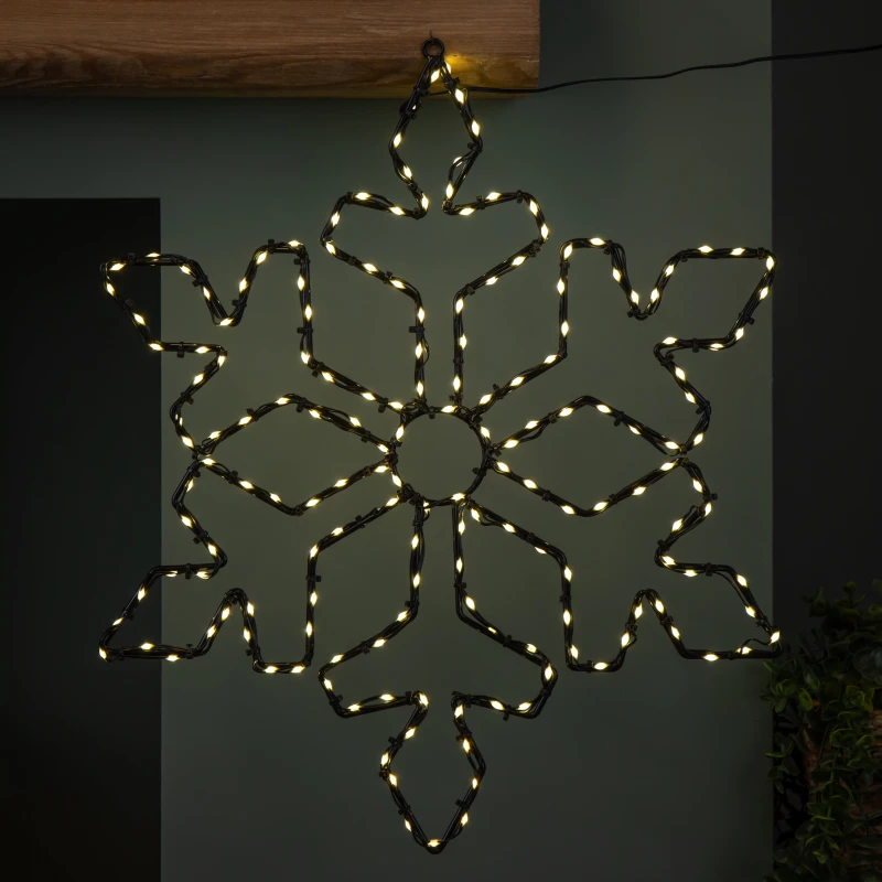 Image of 50cm x 44cm Light up FlexiBrights Christmas Snowflake with 165 Warm White LEDs