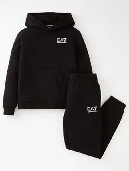 Image of EA7 Boys' Train Core ID Tracksuit - Black - 14 Years