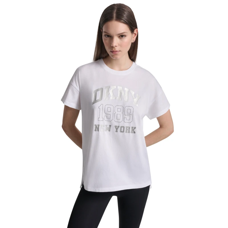 Image of DKNY Logo Rhin Tee Ld62 White female 8 (XS)