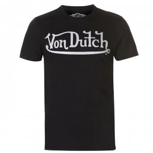 Image of Von Dutch Logo T Shirt - Black/White