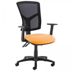 Image of Senza high mesh back operator chair with adjustable arms - Solano