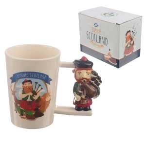 Image of Scottish Piper Shaped Handle Ceramic Mug