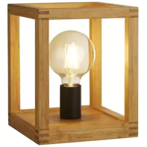 Image of Searchlight Square Woven Bamboo Wood 1 Light Table Lamp