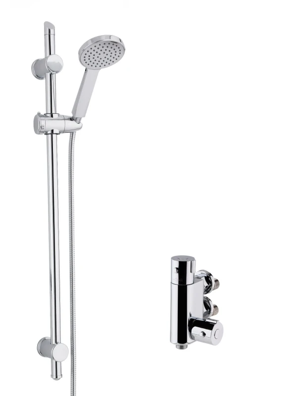 Image of Balterley Thermostatic Vertical Bar Valve Water Saving Handset Slider Rail Silver unisex