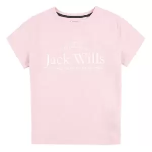 Image of Jack Wills Kids Girls Forstal Script Logo T-Shirt - Purple