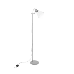 Image of Concrete And Brushed Chrome Floor Lamp