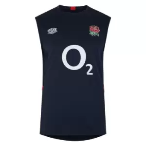 Image of Umbro England Rugby Sleeveless Shirt 2023 2024 Adults - Blue