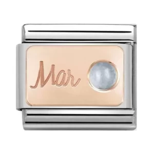 Image of Nomination CLASSIC Rose Gold March Aquamarine Charm 430508/03