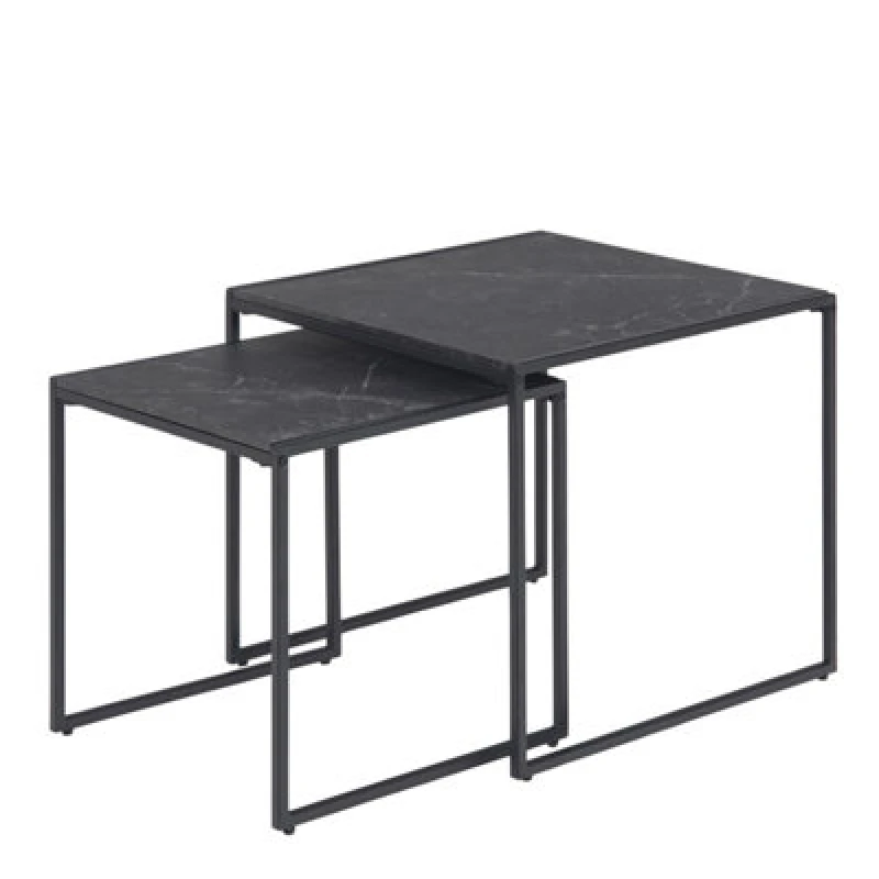 Image of Furniture To Go Infinity Nest Of Tables In Black Matt Set Of 2