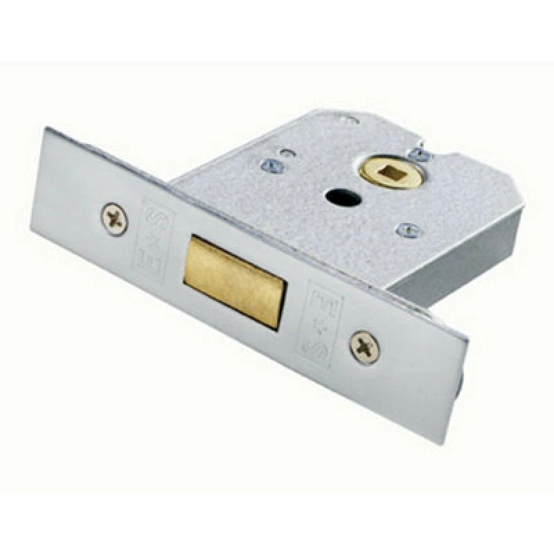 Image of Loops Flat BS Deadbolt Lock 76mm Satin Chrome Plated Door Security Latch Multi unisex