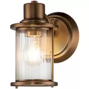 Image of Elstead Quoizel Riggs Wall Lamp Weathered Brass, IP44