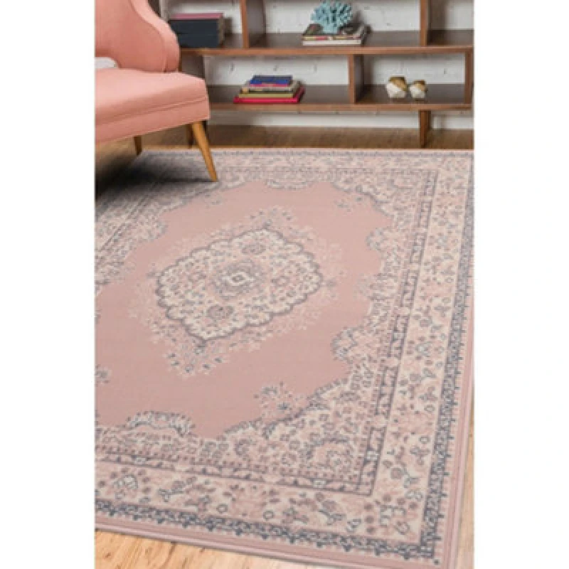 Image of Melrose Colorama Traditional Blush Medium Area Indoor Rug 120/170Cm