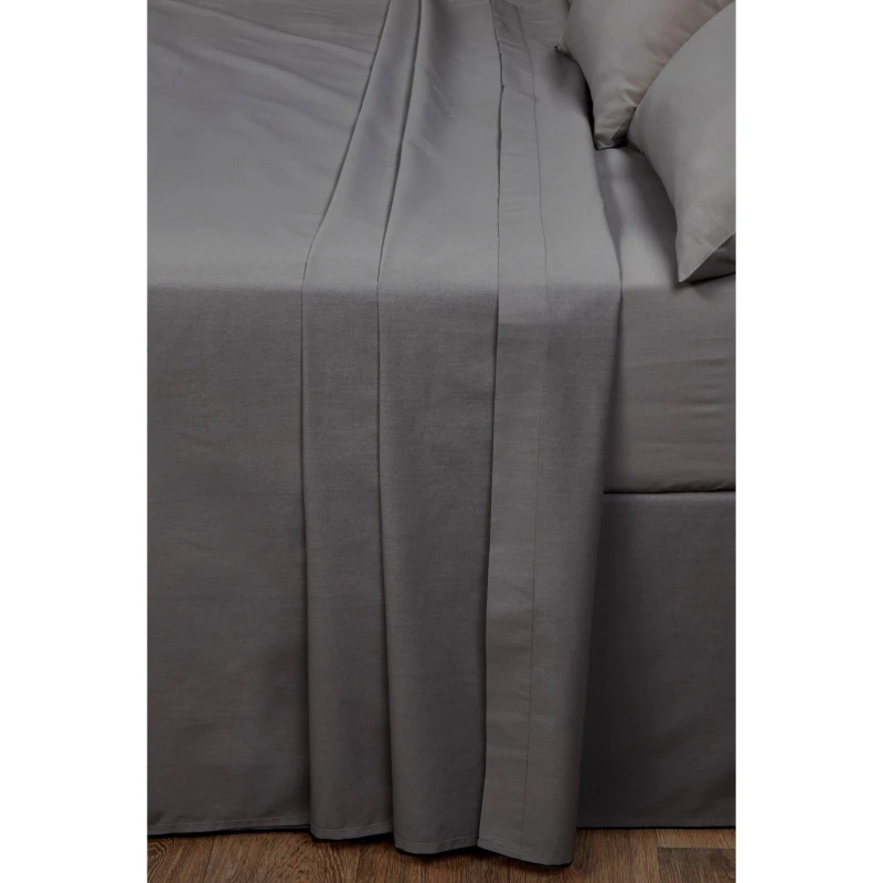 Image of Homelife Non Iron Plain Dyed Flat Sheet Flat Sheets Single Grey 83083325010