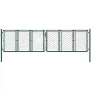 Image of Vidaxl - Garden Gate Steel 400x100cm Green Green