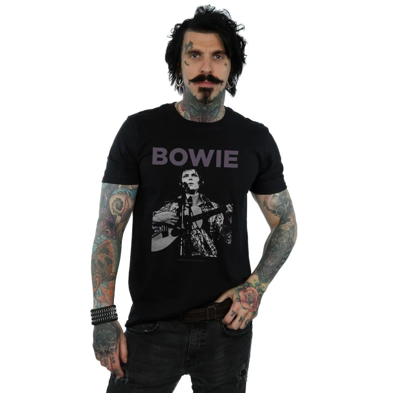 Image of David Bowie David Bowie Men Rock Poster T-Shirt in Black Size: Small Black S Male 5057972008584