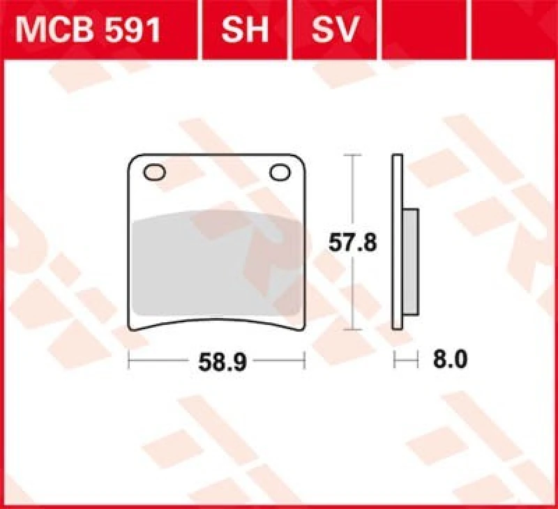 Image of TRW MCB591 Brake pad set Brake Pad Set,disc brake (402)