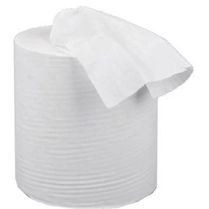 Image of 5 Star Facilities Centrefeed Tissue Refill for Jumbo Dispenser Two Ply L150m x W195mm White Pack of 6