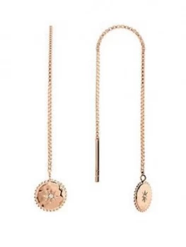 Image of Radley Rose Gold Tone Sterling Silver Star Disc Ladies Drop Earrings