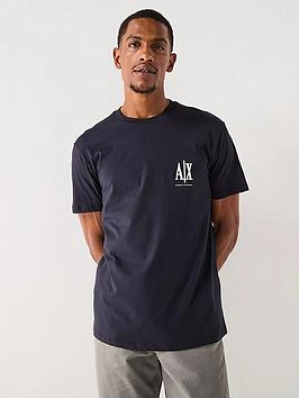 Image of Armani Exchange Big Chest Logo T-Shirt Deep Navy M