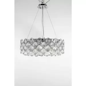 Image of Impex Raina 12 Light Chrome Crystal Ceiling Light