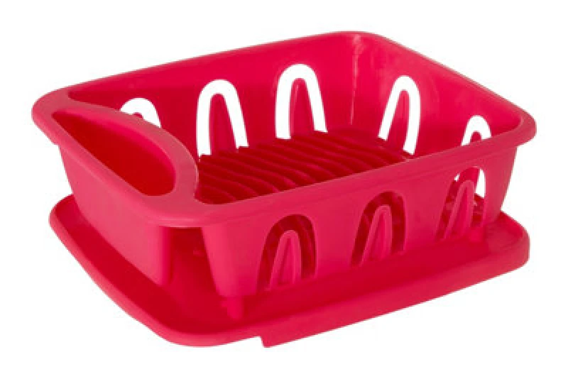 Image of Interiors by Premier Laurie Plastic Dish Drainer with Removable Tray Pink