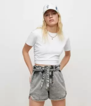 Image of AllSaints Womens Ada Open Back T-Shirt, Optic White, Size: 4