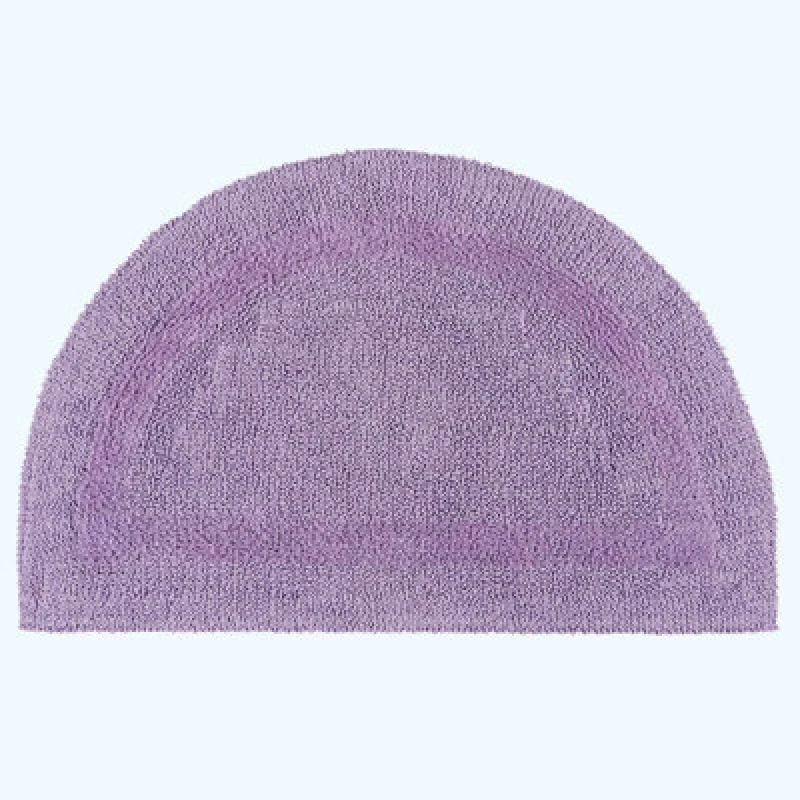 Image of Homescapes Luxury Reversible Semi Circle Bath Mat - Lilac