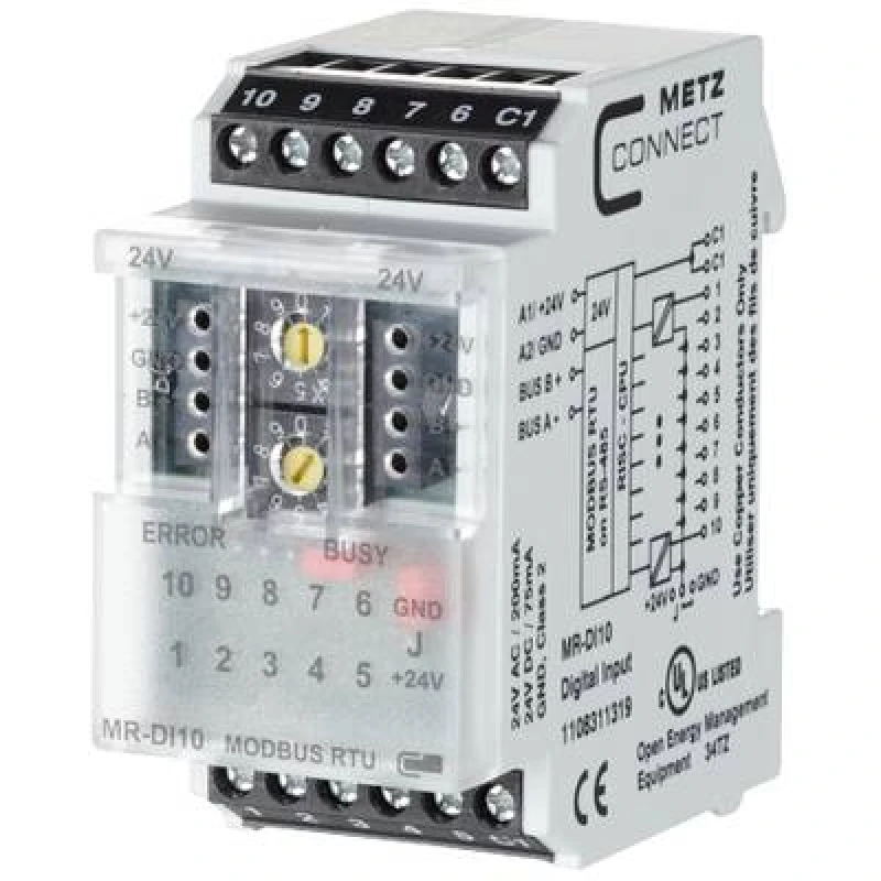 Image of Metz Connect Metz Connect MR-DI10 Modbus RTU 24 V AC, 24 V DC 85 mA Content 1108311319
