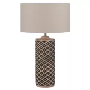 Image of Olivia's Paloma Tall Wooden Diamond Table Lamp