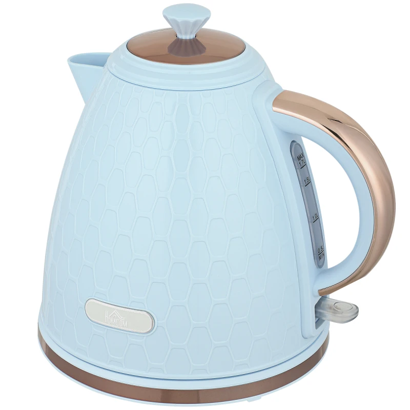 Image of HOMCOM HOMCOM Electric Kettle, 1.7L, 3kW, Fast Boil Kettle, Auto Shut-off in Light Blue Light Blue One Size Unisex 5063603053281