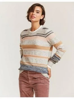 Image of Fatface Tweed Stripe Jumper - Grey